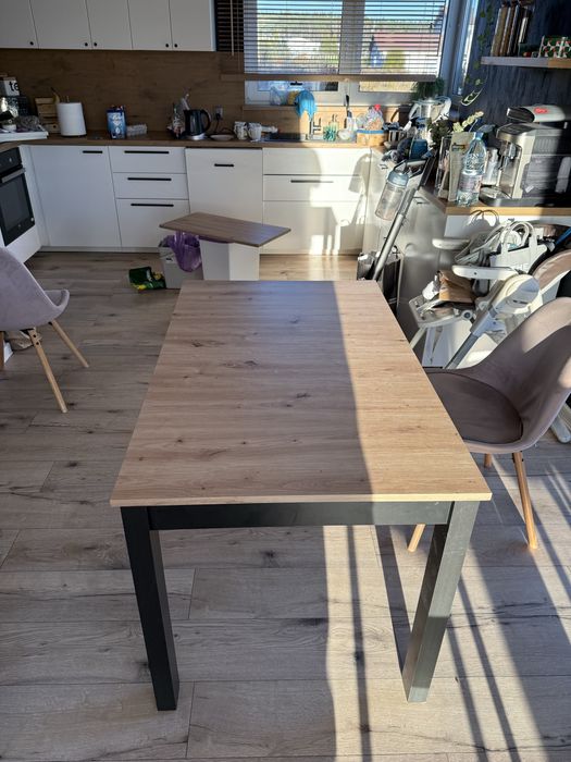 Stół kuchenny do jadalni rozkladany Black Red White