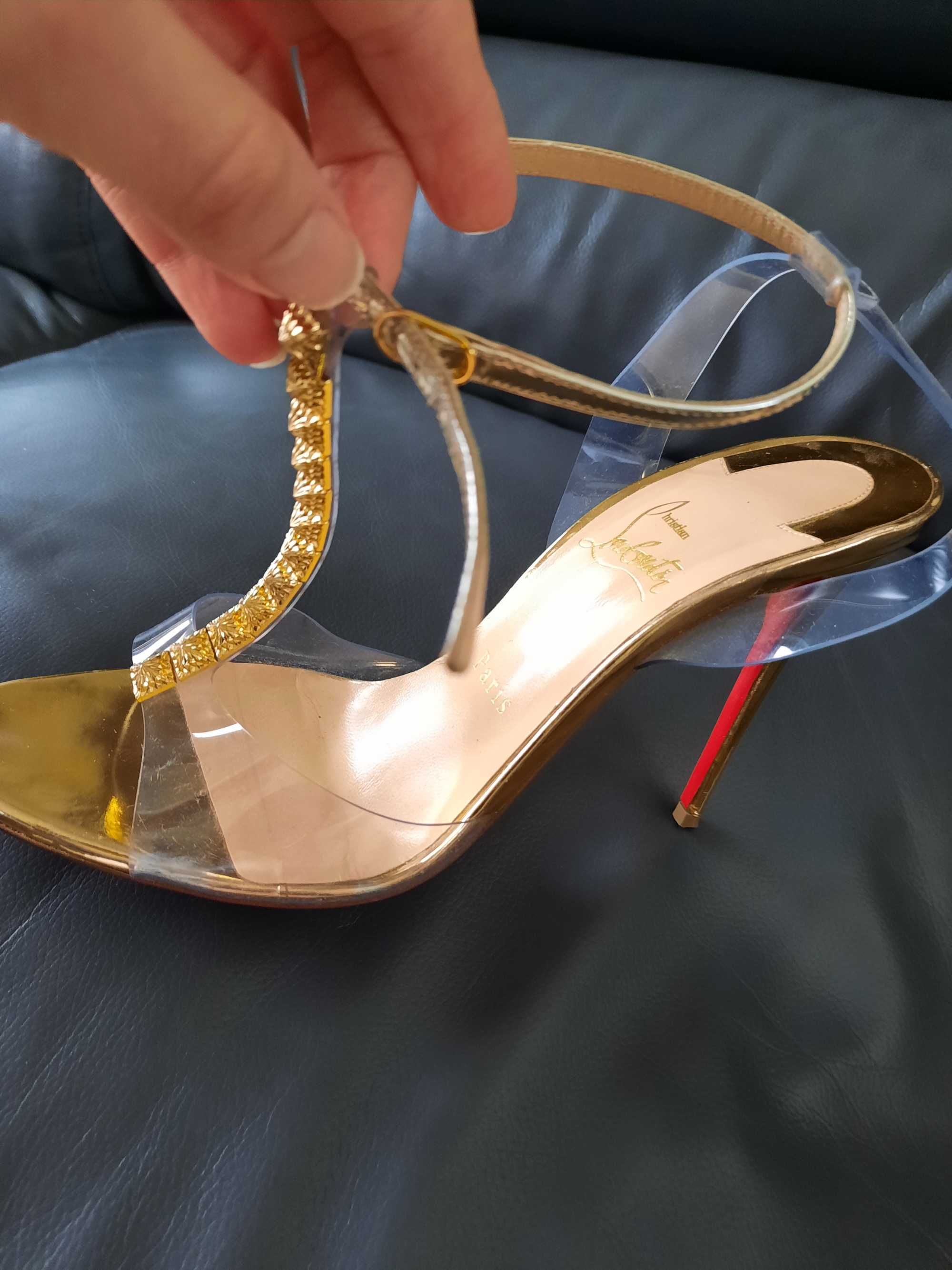 Christian louboutin sandaly szpilki Jamais Assez 39 40 zlote