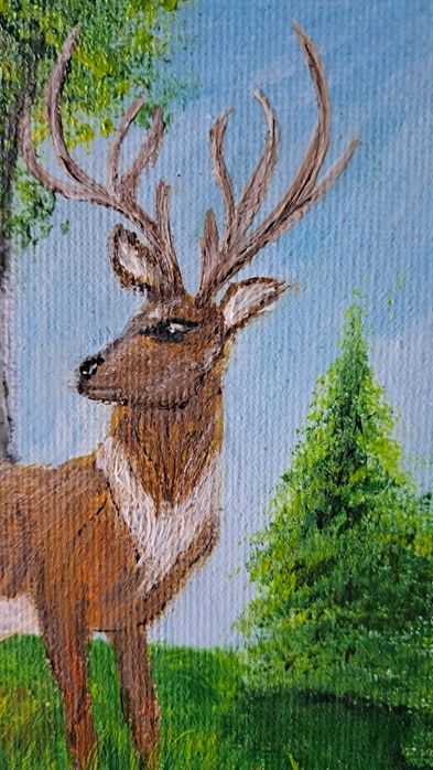 Obrazu namalowany akrylem na płótnie 15×15
