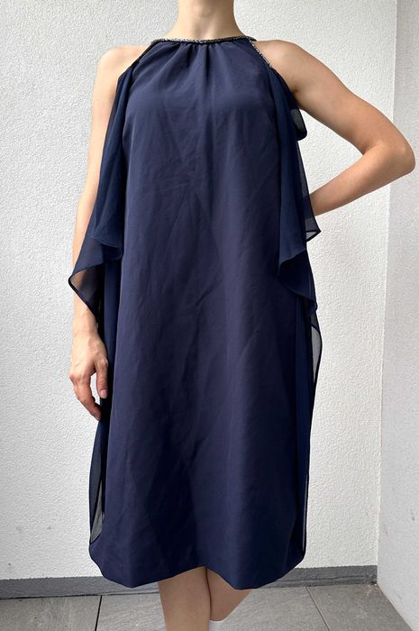 Sukienka damska Ralph Lauren nowa granatowa Midi r. L