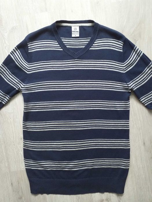 sweter sweterek męski w serek HOUSE slim pasy r. M
