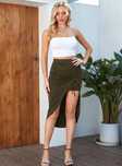 Nowa! Spodnica oliwkowa khaki midi mini M 38