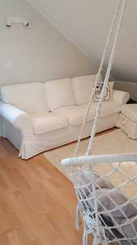 Ektorp, Ikea, sofa 3- osobowa biała + pufa, idealna!