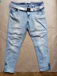 Jasnoniebieskie jeansy z przetarciami rozmiar L-XL + pasek gratis