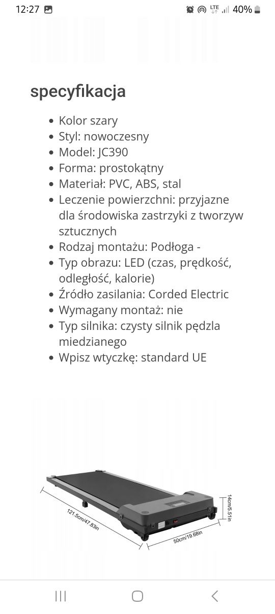 Bieżna przenośna
