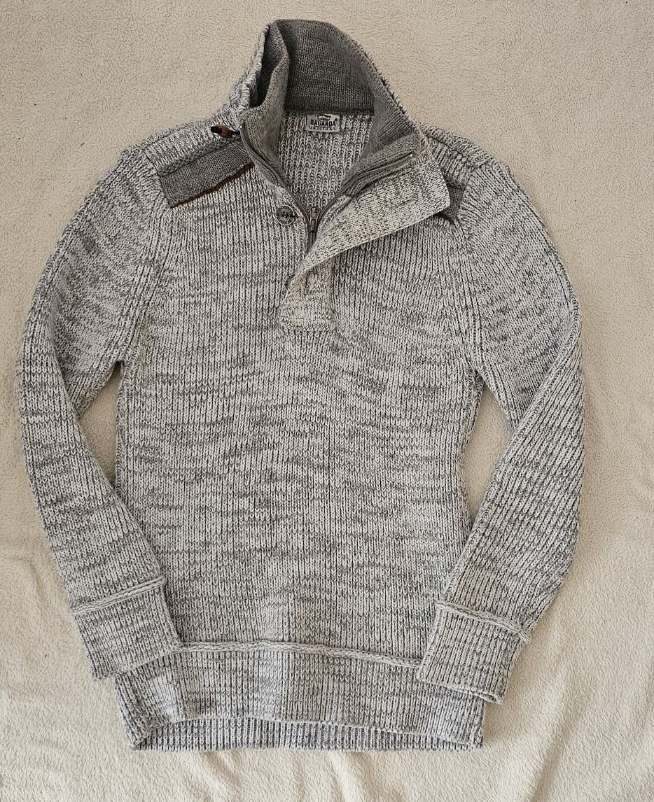 Sweter męski ze stójką wełniany ciepły Bagarda