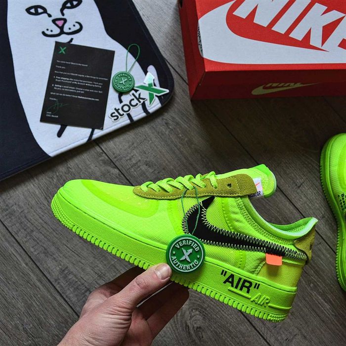Мужские кроссовки Off-White x Nike Air Force 1 'Volt' 41-45