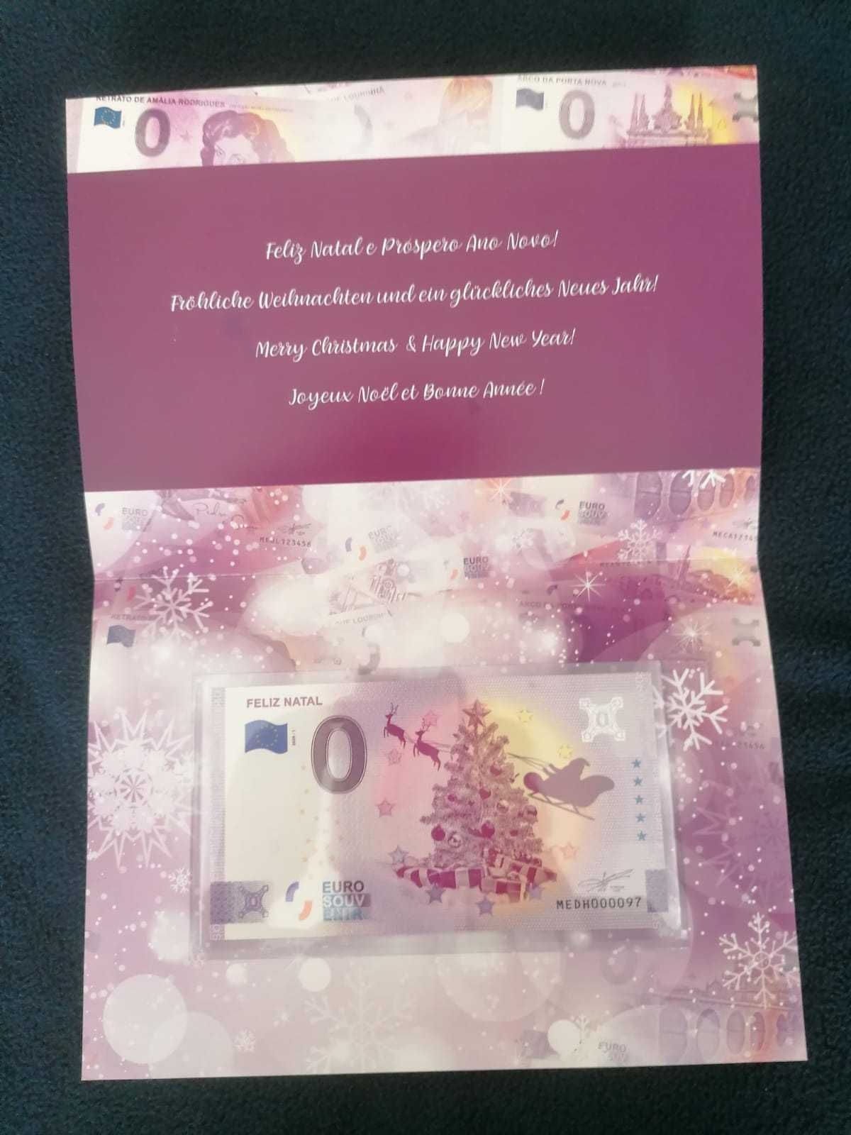 Nota 0 euros Feliz natal portugal