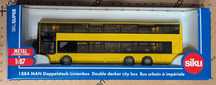 Siku 1884 Piętrowy Autobus MAN 1:87 – Metal, Tworzywo, Żółty