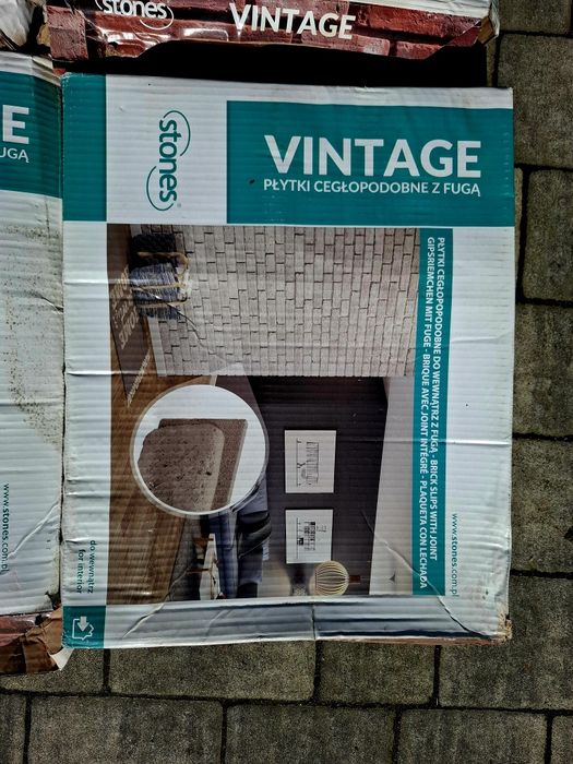 Płytki cegła kafelki vintage elewacja kominek