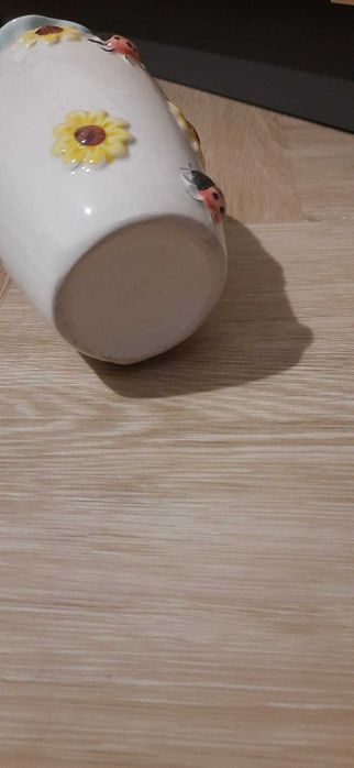 Wazon Słoneczniki Biedronki / Ceramika 3D / Vintage Lata 90.