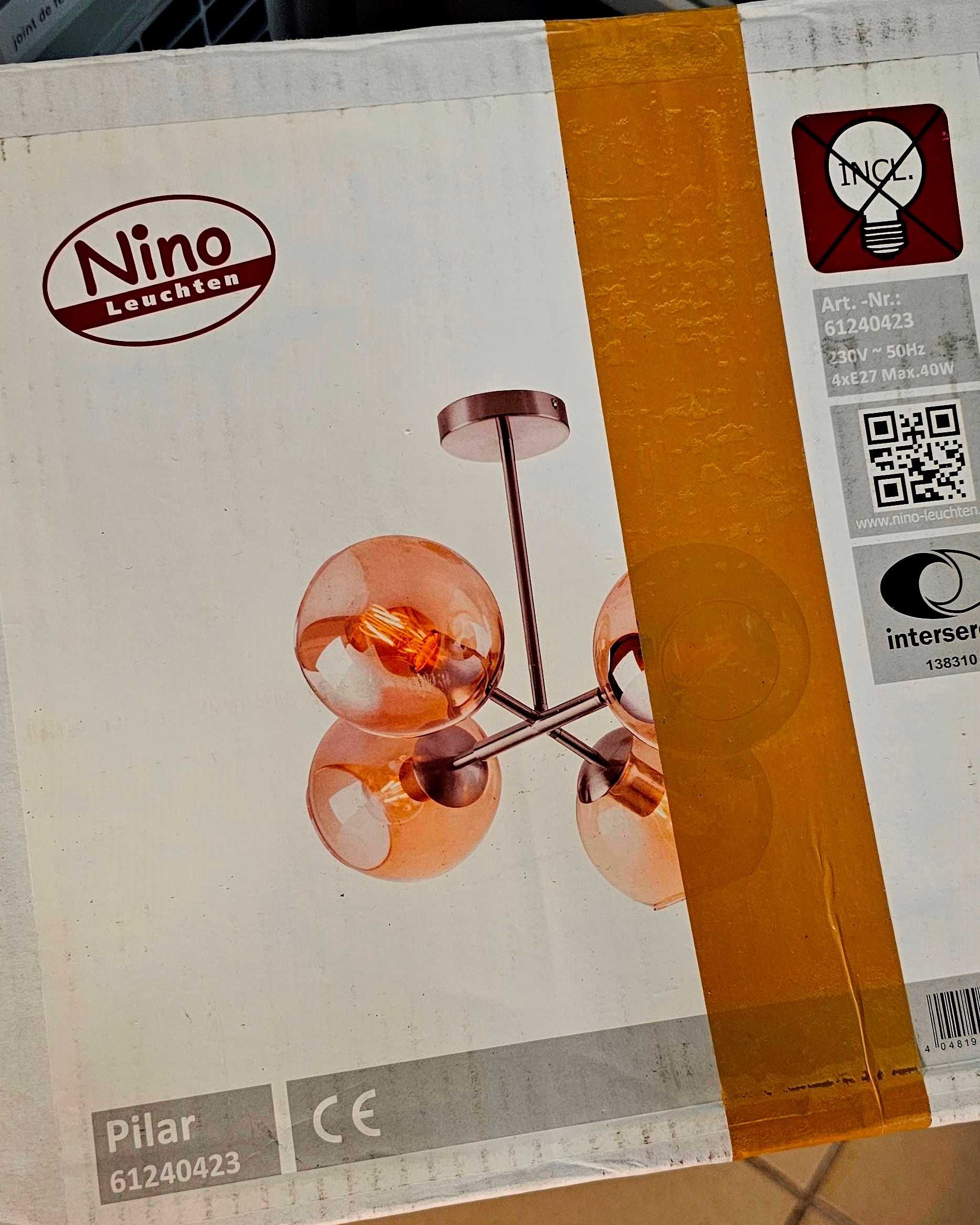 Nowa Lampa Nino Filar - 4 gniazda zarówka e27 - Piękna duza