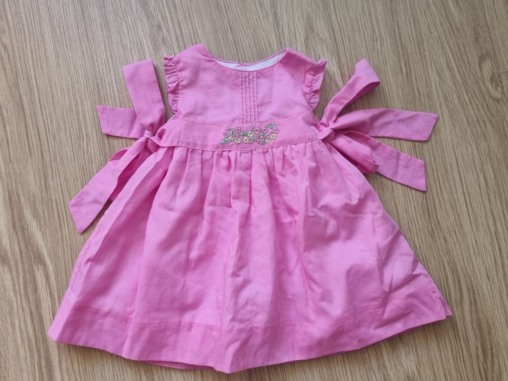 OFERTA PORTES - Vestido Rosa com Laços Zara (6-9Meses)