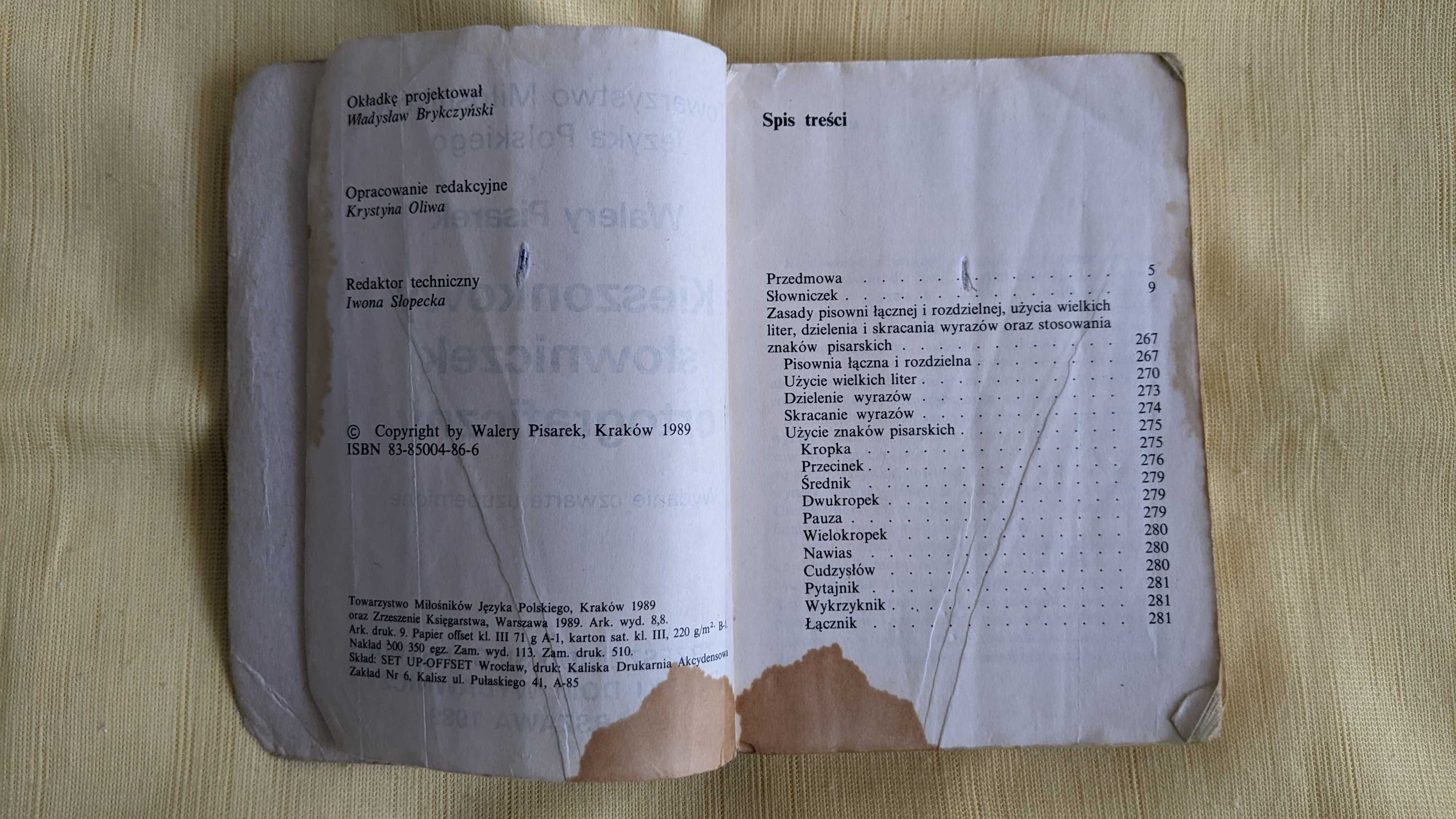 Kieszonkowy słowniczek ortograficzny – Walery Pisarek | 1989