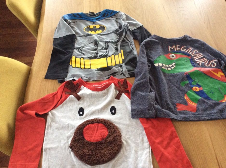 bluzka długi rękaw strój Batman dinozaur świąteczna renifer  5/6