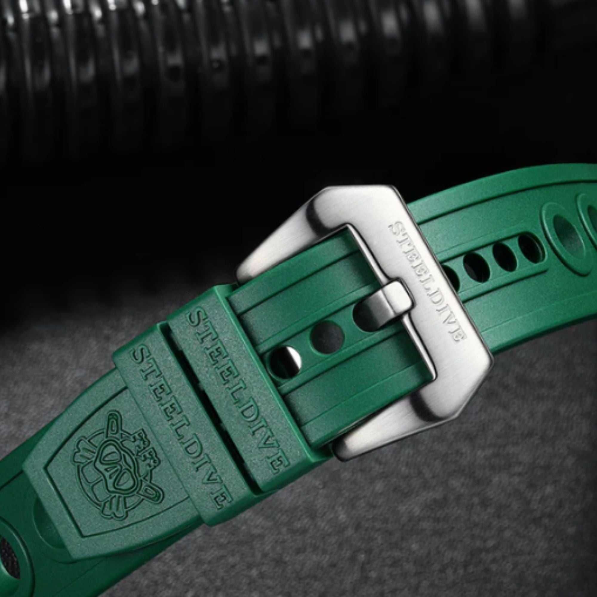 NOWY Steeldive SD1975 Green – Diver 300M – Tuna Homage + 2 paski