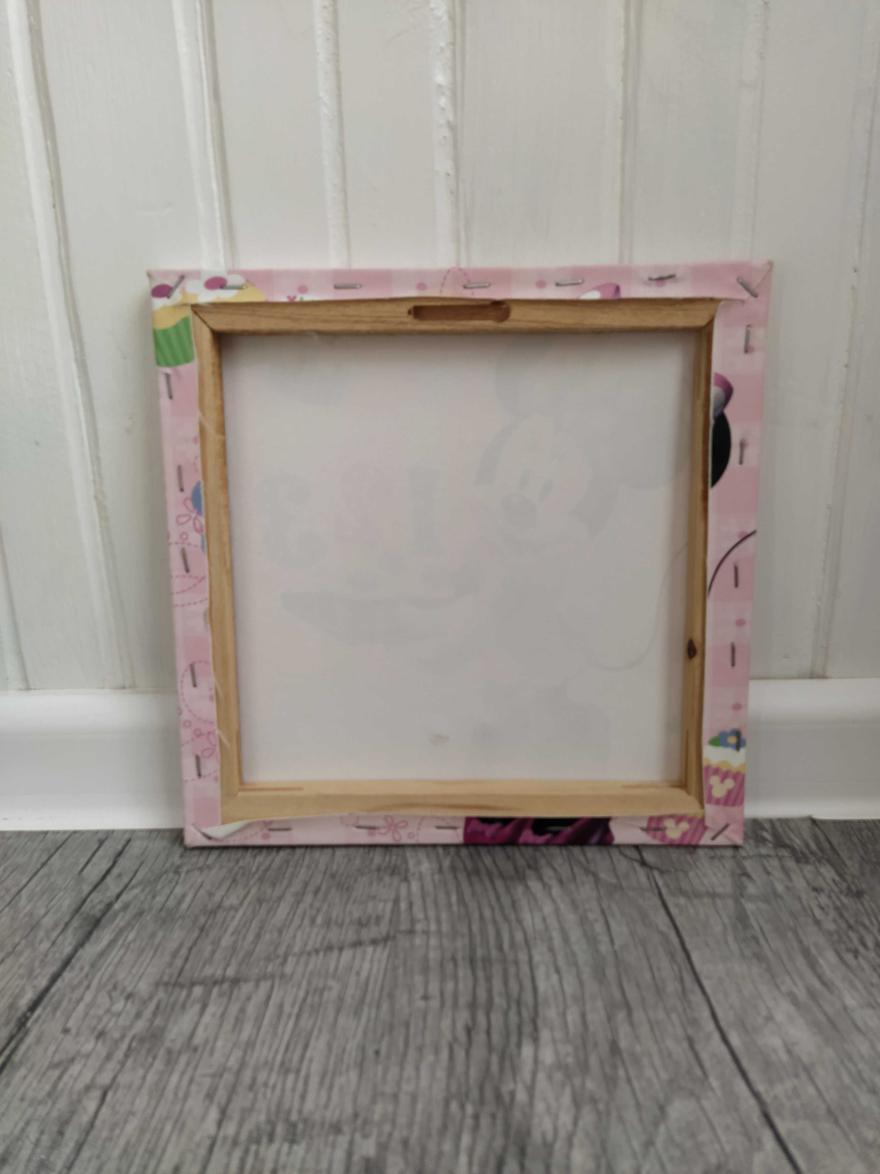 Obraz Minnie Mouse druk cyfrowy na płótnie drewniana rama 25x25cm
