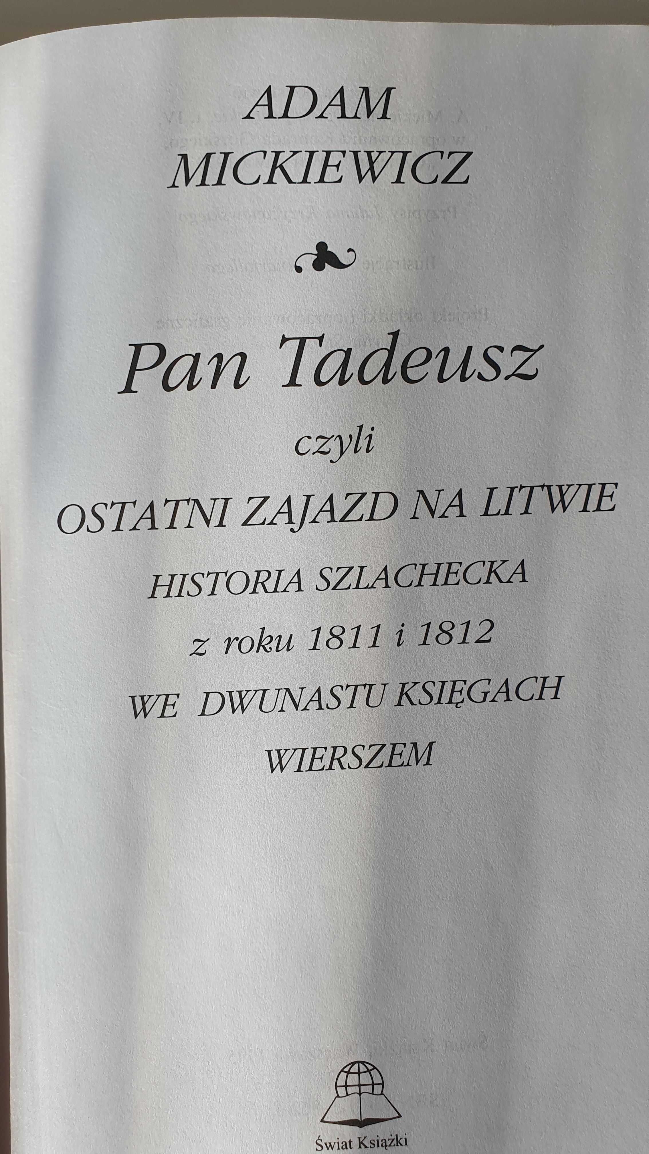 Pan Tadeusz Adam Mickiewicz Świat Książki