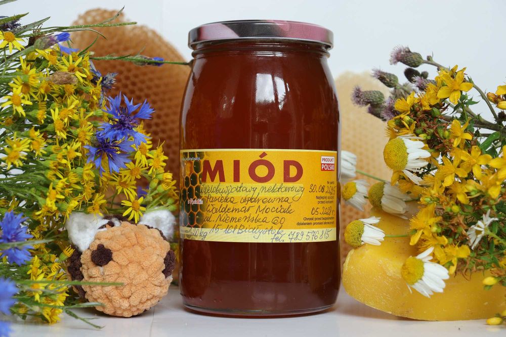 Miody z terenów leśnych, z własnej pasieki