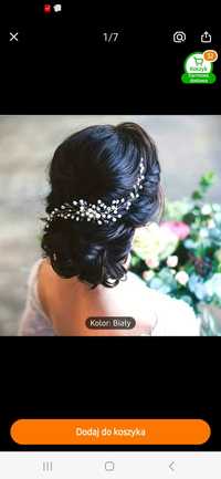 Grzebień do włosów spinka ozdobna ślub perełki