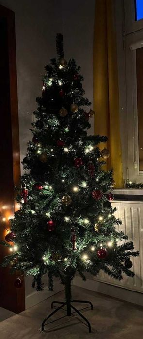 3w1 Duża Choinka Sztuczna Jak Żywa 180 CM Stojak Sosna Święta Mocna