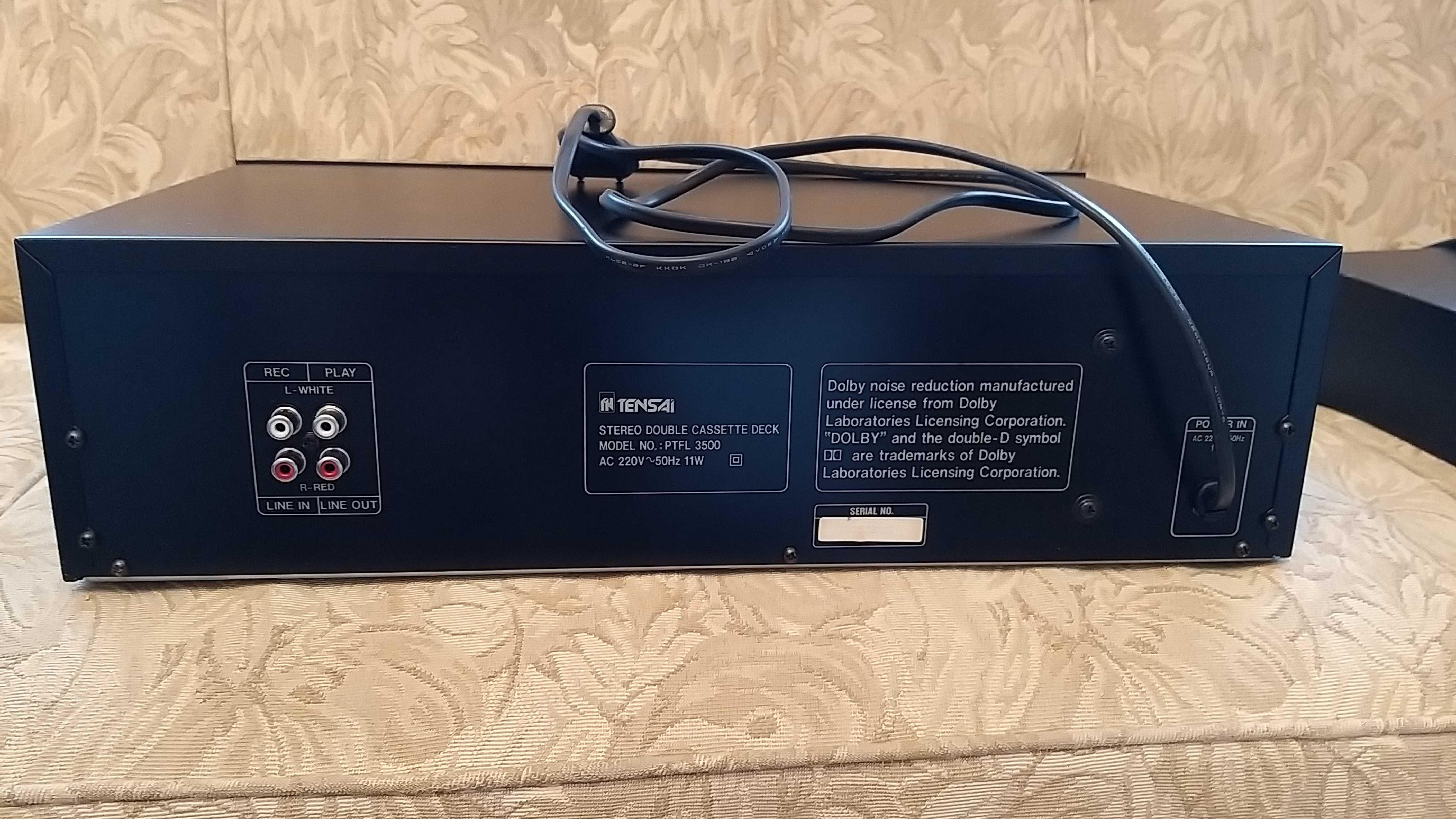 leitor TENSAI Stereo Double Cassete Tape Deck PTFL3500