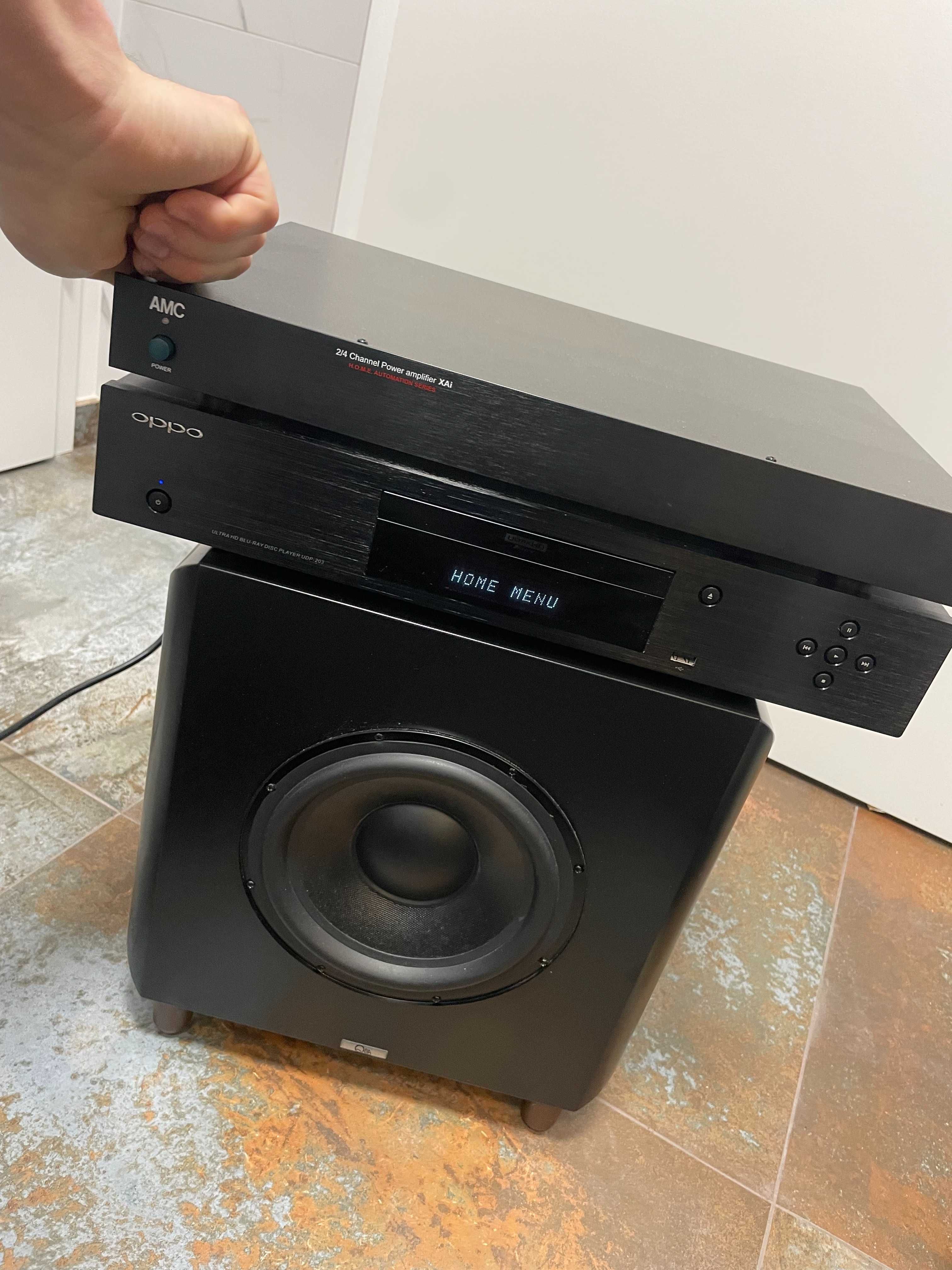 Kino domowe  głośnik centralny subwoofer bas końcówka