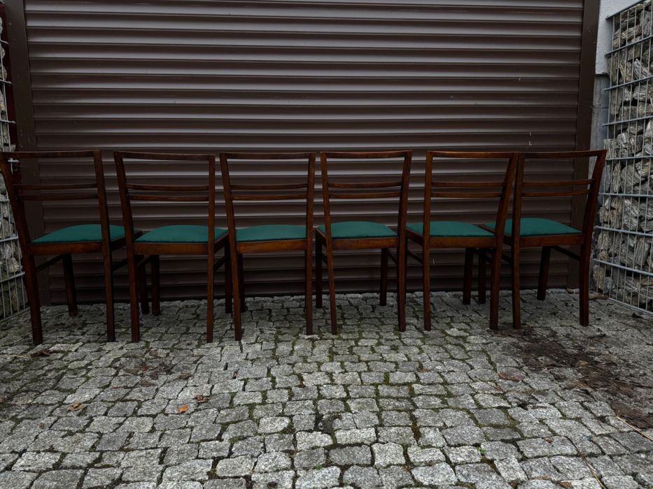 Krzesła PRL lata 50 w stylu ala Art Deco antyk 6 szt drewniane retro