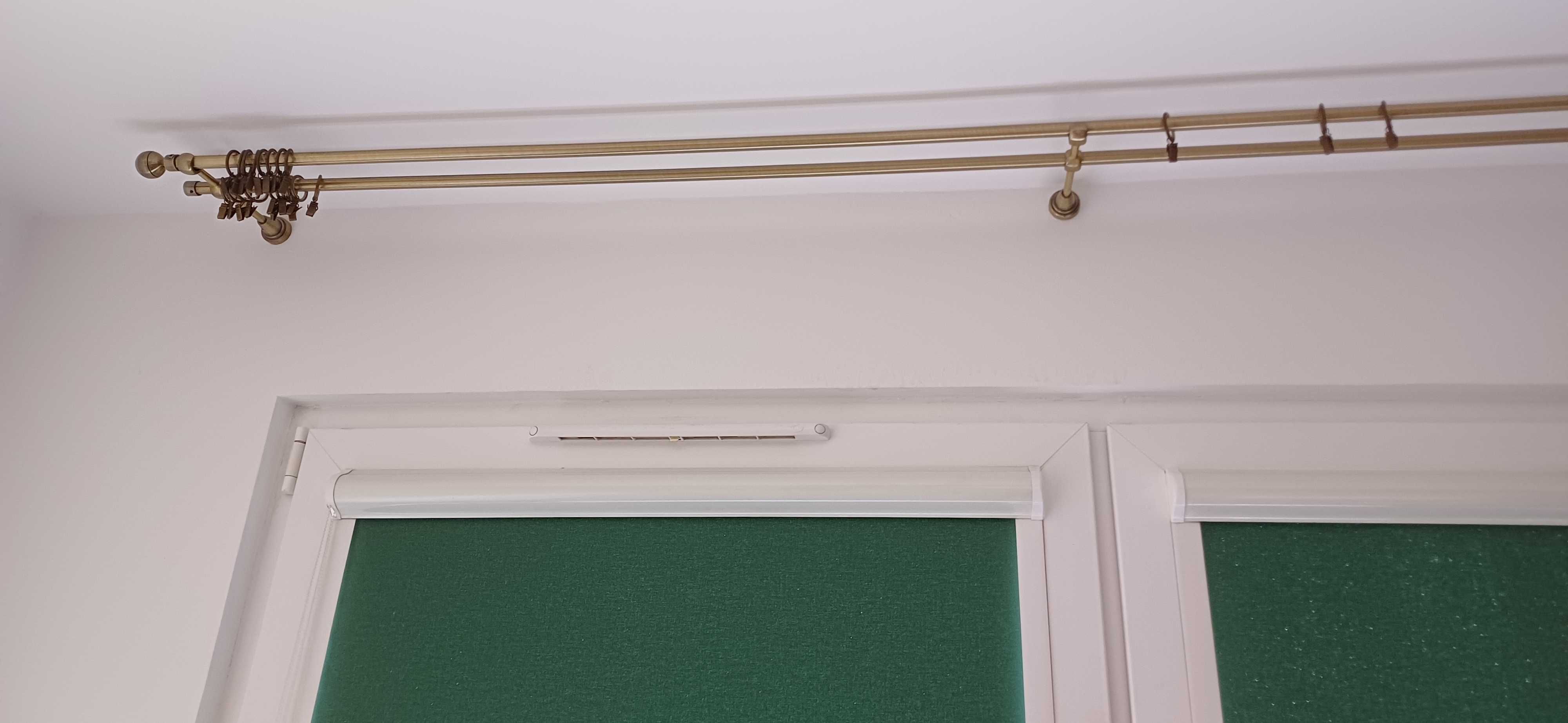 Karnisz metalowy 2 szynowy z 35 żabkami kpl.