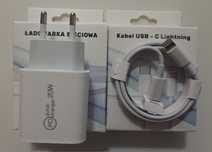 Szybka Ładowarka Do IPhone 20W + Kabel  USB-C/ Iphone Lighting
