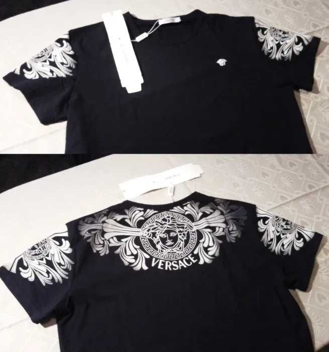 Markowy T-shirt koszulka premium v-neck VERSACE LV M / L !