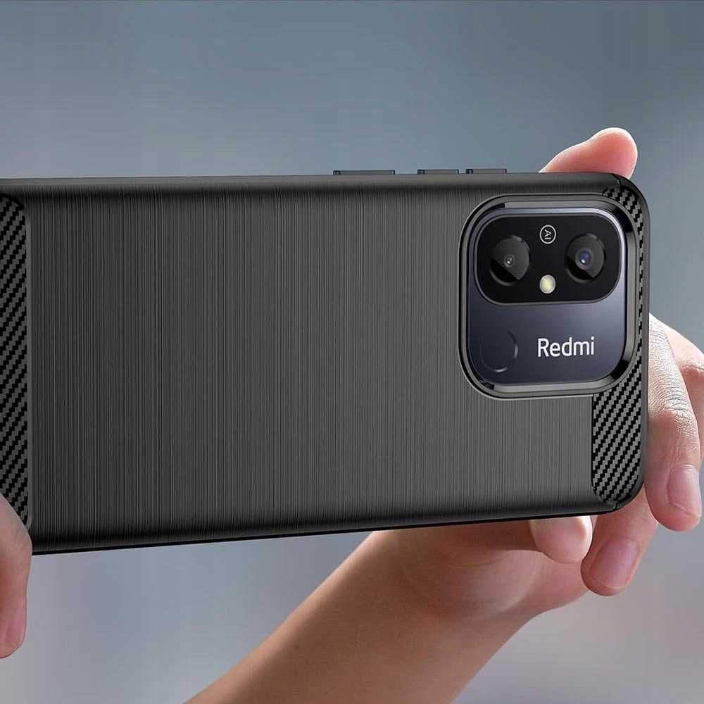 Etui Nakładka Carbon do Xiaomi Redmi 12C + Szkło Hartowane