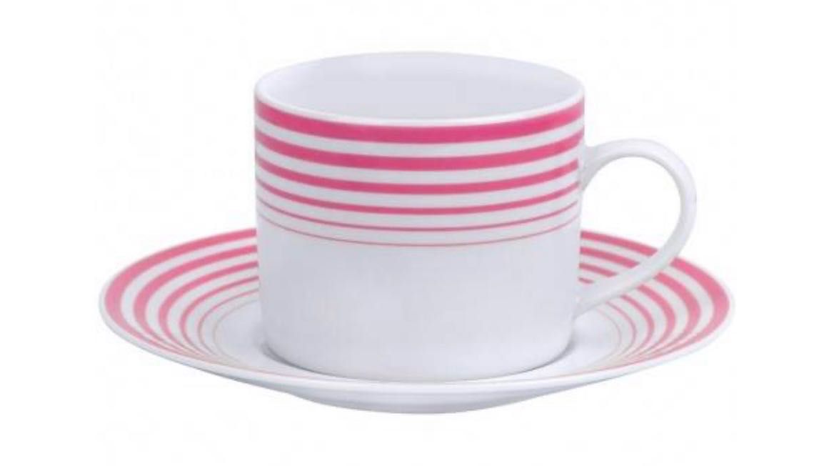 Lines Pink Чашка чайна + блюдце