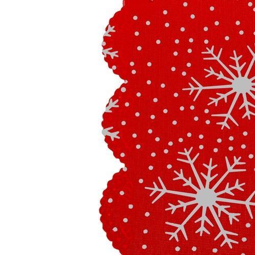 Bieżnik Świąteczny na Stół Obrus na Święta Czerwony Wigilijny Śnieg