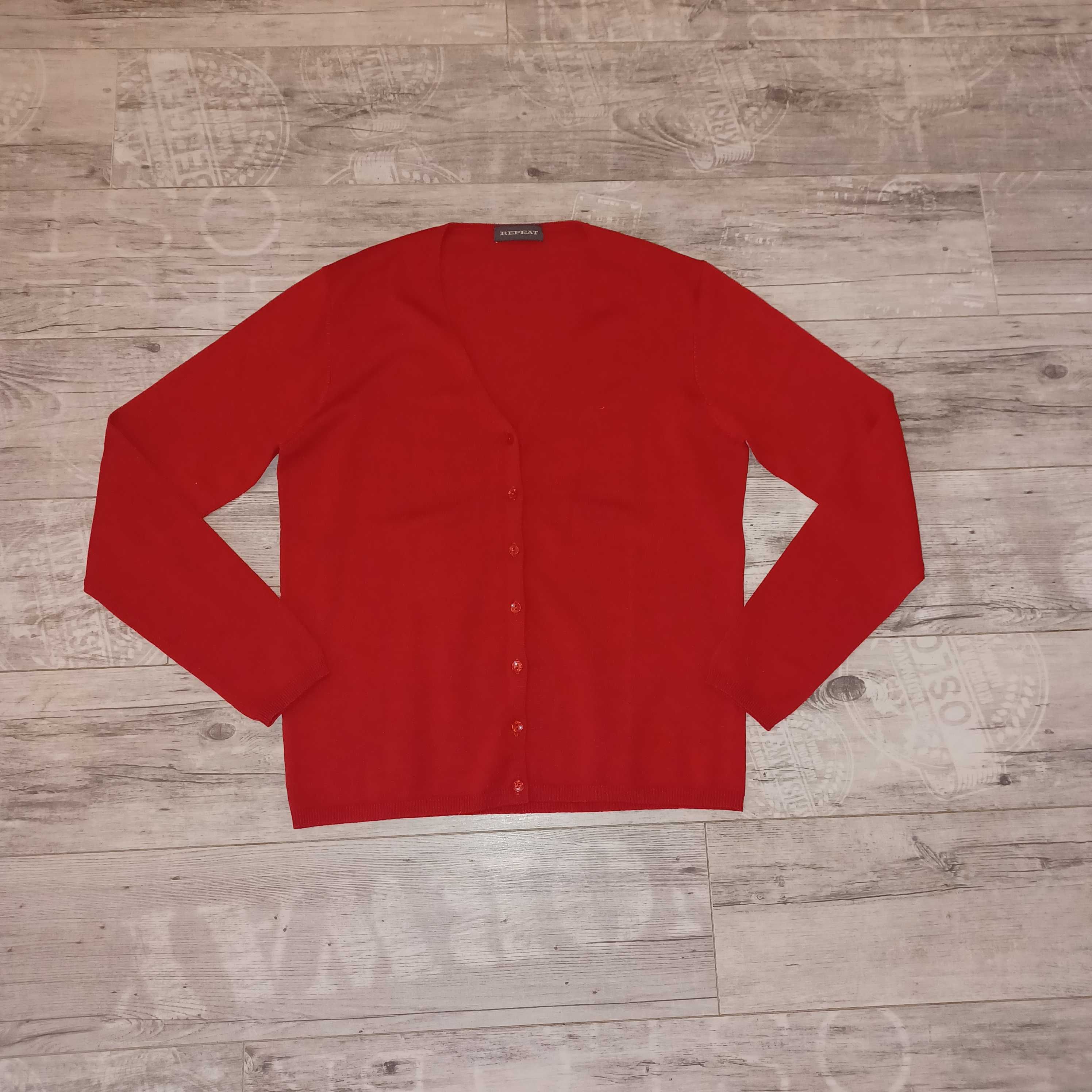 Repeat sweter kardigan klasyczny zgrabny 80% jedwabiu dla M/L