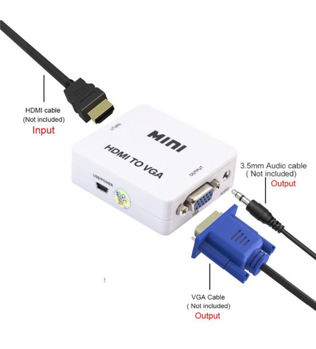 Адаптер HDMI to VGA, VGA to HDMI, AV RCA HDMI переходник конвертер