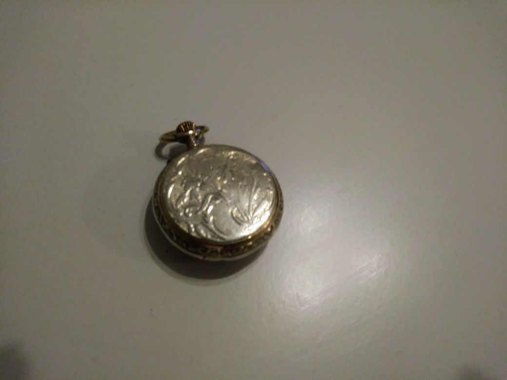 Zegarek antyk srebro pozłacane rok ok 1945