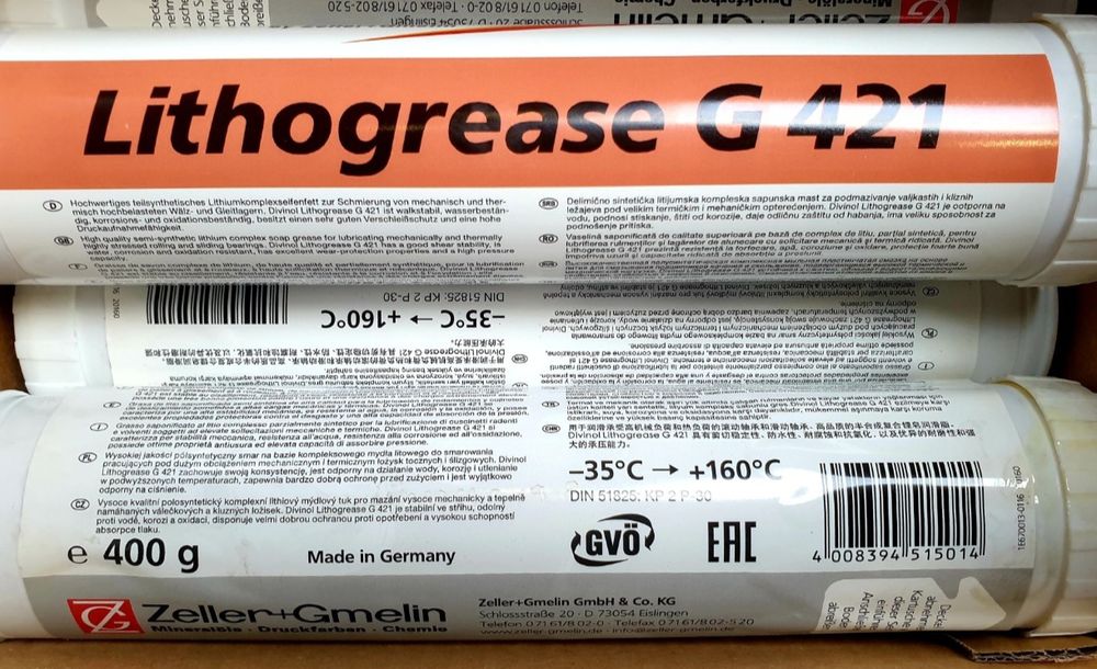 Smar polsyntetyczny do łozysk Divinol lithogrease G421  tuba 6x400gr