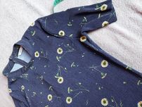 Sukienka prążkowana maksi plus size ciążowa 40-42-44 XXL kwiaty słonec