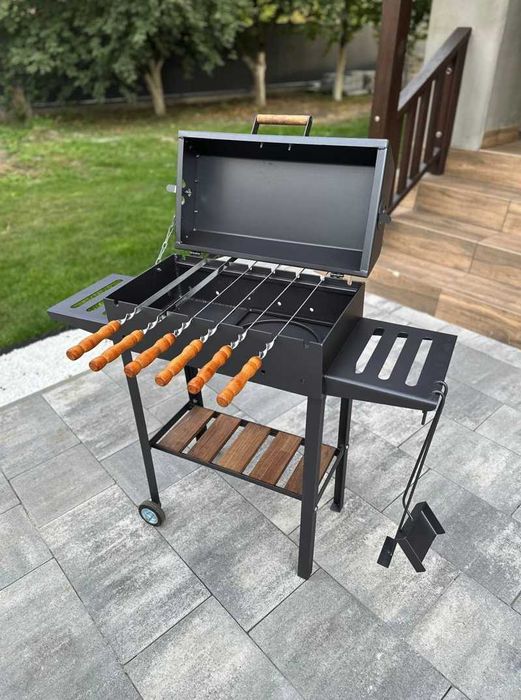 Компактний мангал для будинку на 8 шампурів метал 4 мм ПОСИЛЕНИЙ