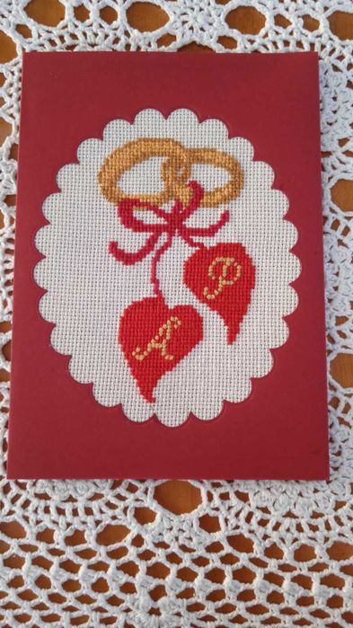 Kartki ręcznie haftowane