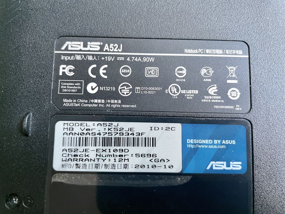 Ноутбук Asus A52J