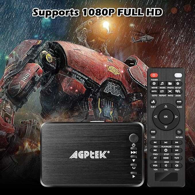 AGPTEK 1080 P HDMI TV Media Player HDMI SD pilot zdalnego sterowania