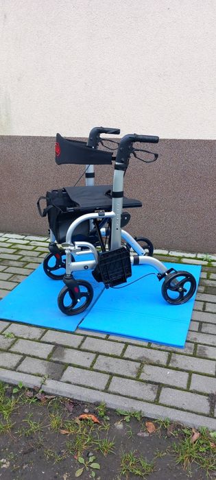 Chodzik balkonik czterokołowy, wózek inwalidzki aluminiowy składany