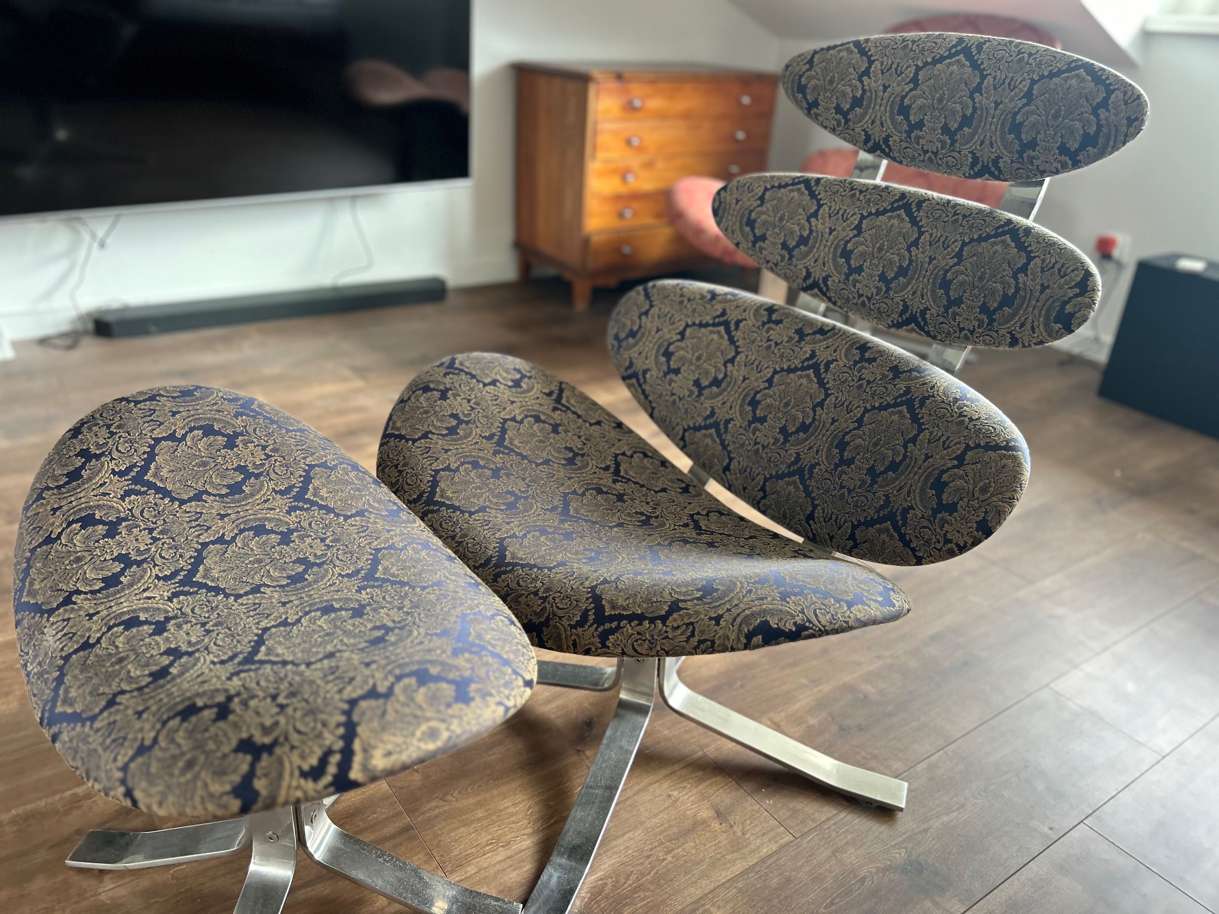 Stylowe  fotele z podnóżkiem Corona ,2sztuki,Corona Chair 5000