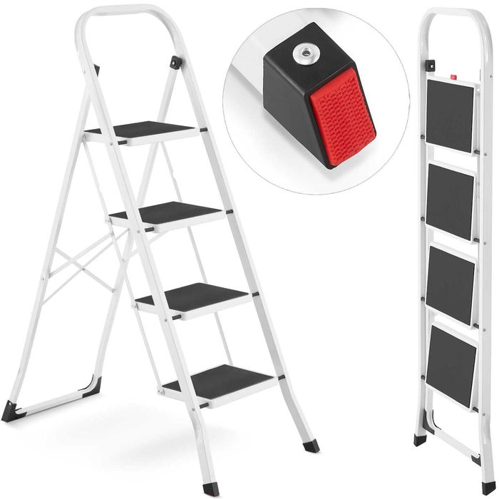 Drabina domowa lekka składana stalowa drabinka schodki 4 st. HIGHER BI