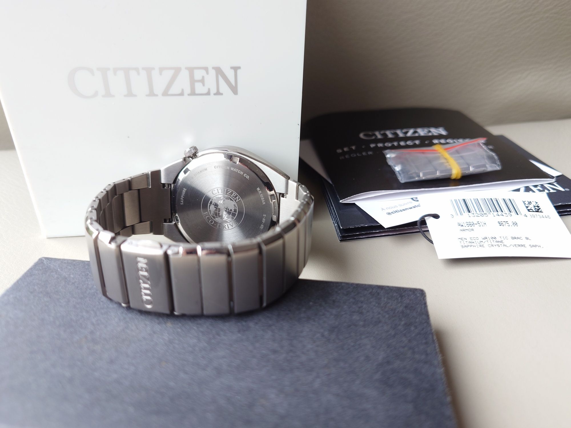 Citizen Armor AW1660-51H
Eco Drive Titanium