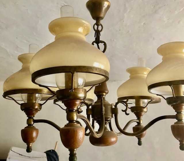 Lampa żyrandol przedwojenny RETRO Vintage FARMHOUSE style