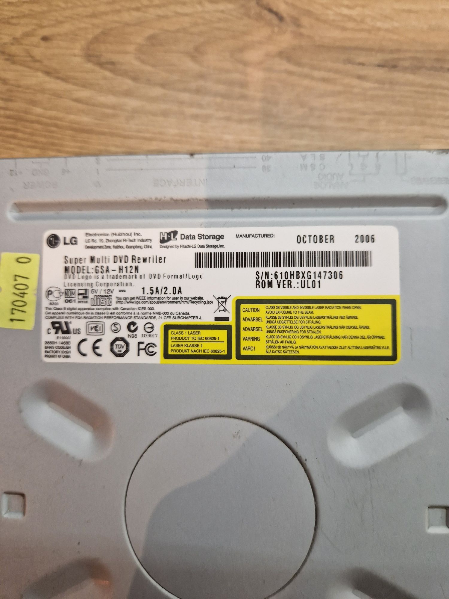 Napęd DVD LG Model gsa-h12n.