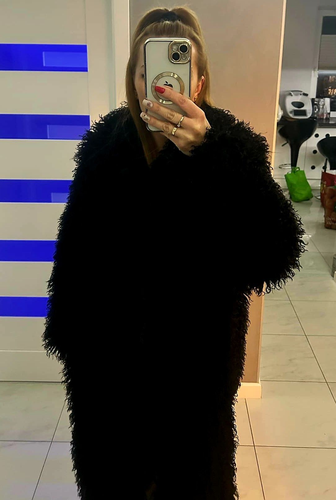 Futro naturalne lama długie rozm 2xl XXL 44